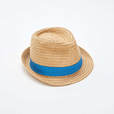 Chapeau à bords avec ruban contrasté BEIGE