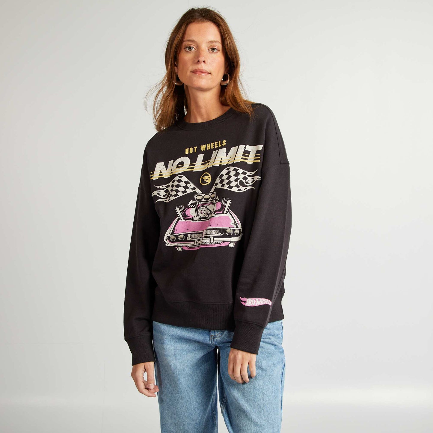 Sweat à col rond 'Hot Wheels' NOIR