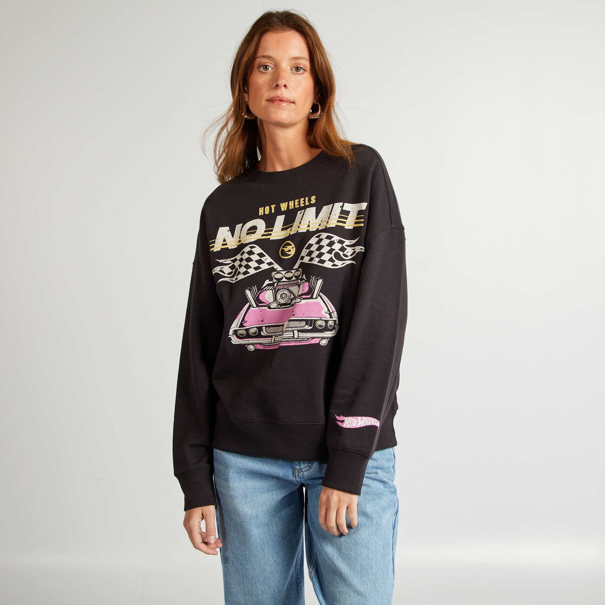 Sweat à col rond 'Hot Wheels' NOIR