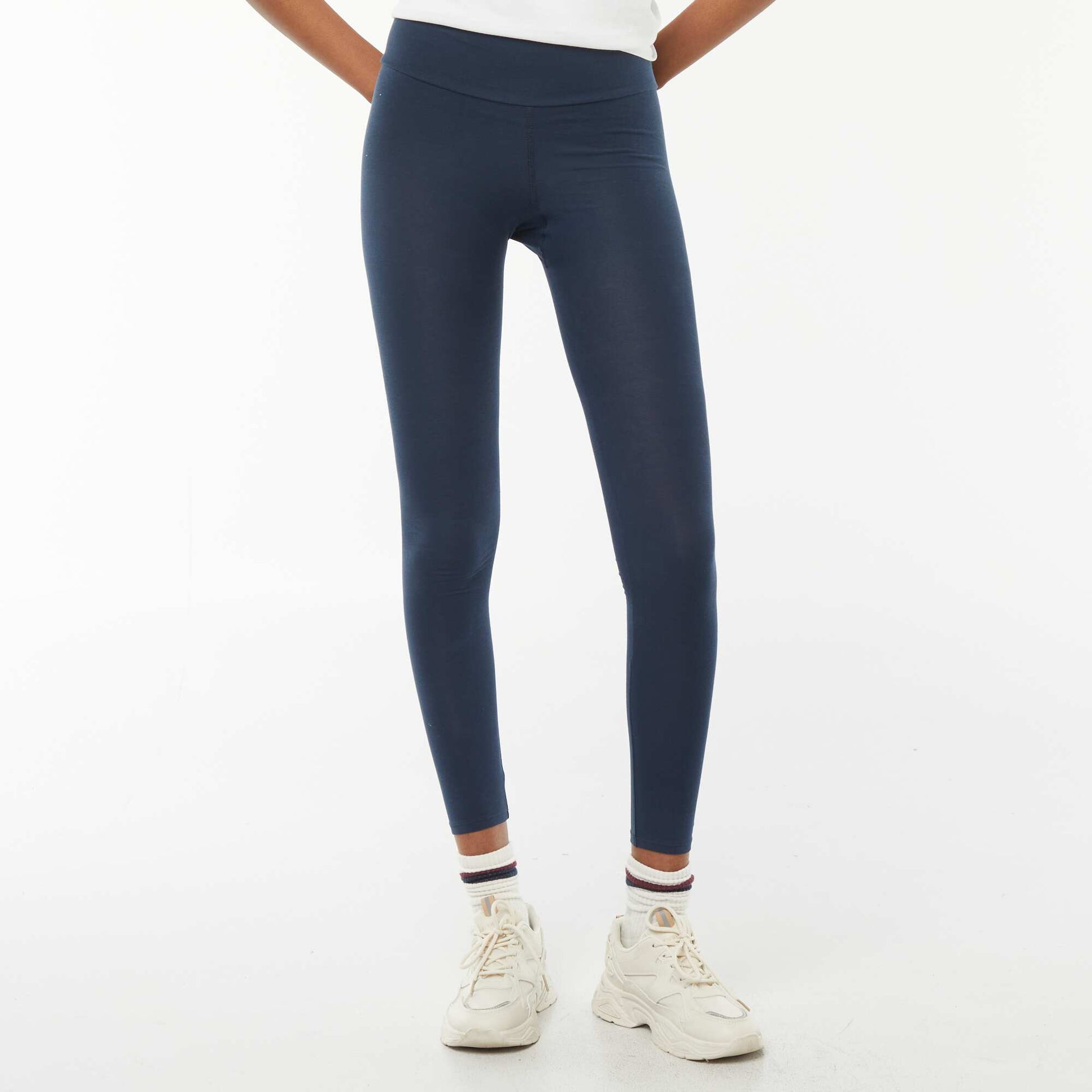 Legging long uni stretch BLEU