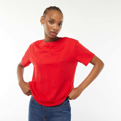Tee-shirt basique manches courtes ROUGE