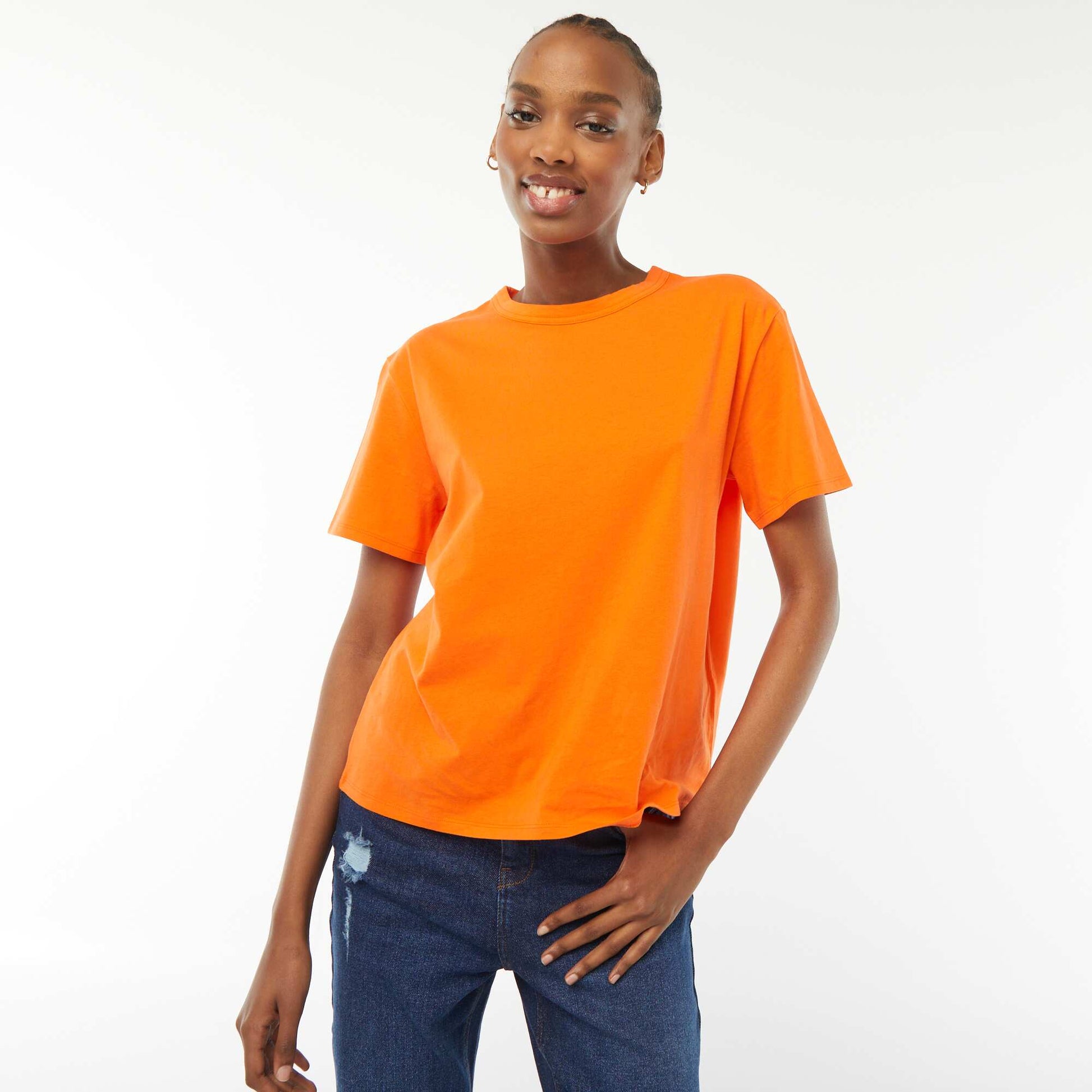 Tee-shirt basique manches courtes ORANGE
