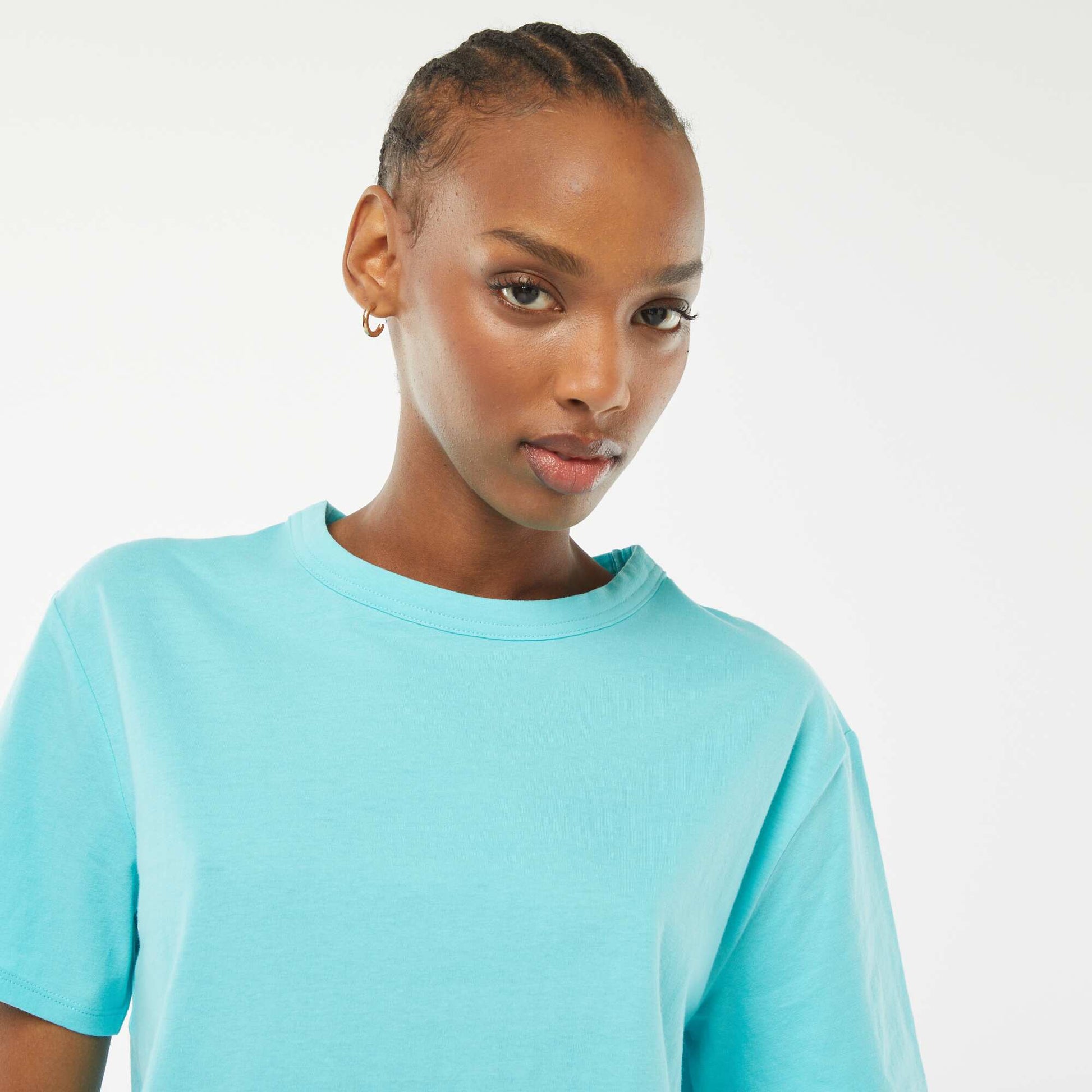 Tee-shirt basique manches courtes BLEU