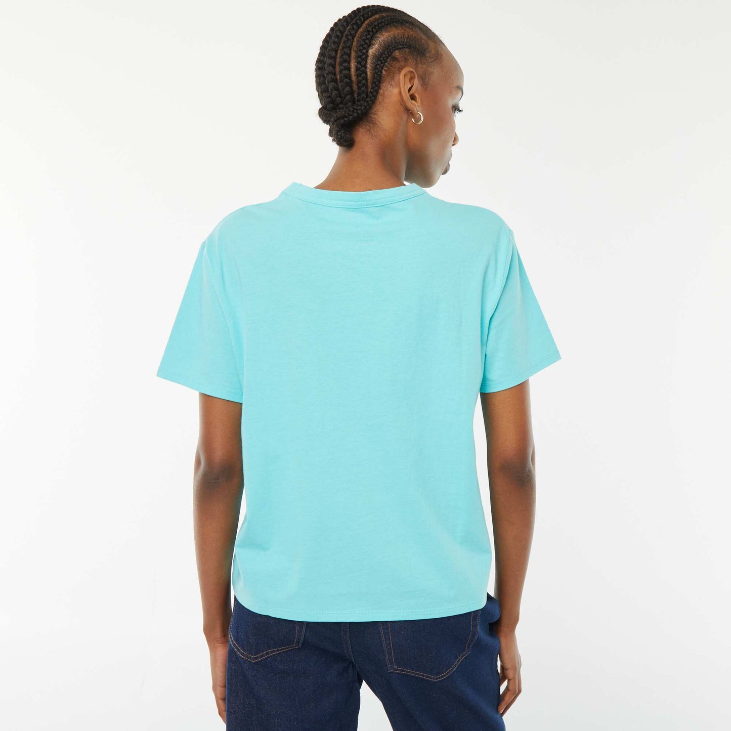 Tee-shirt basique manches courtes BLEU