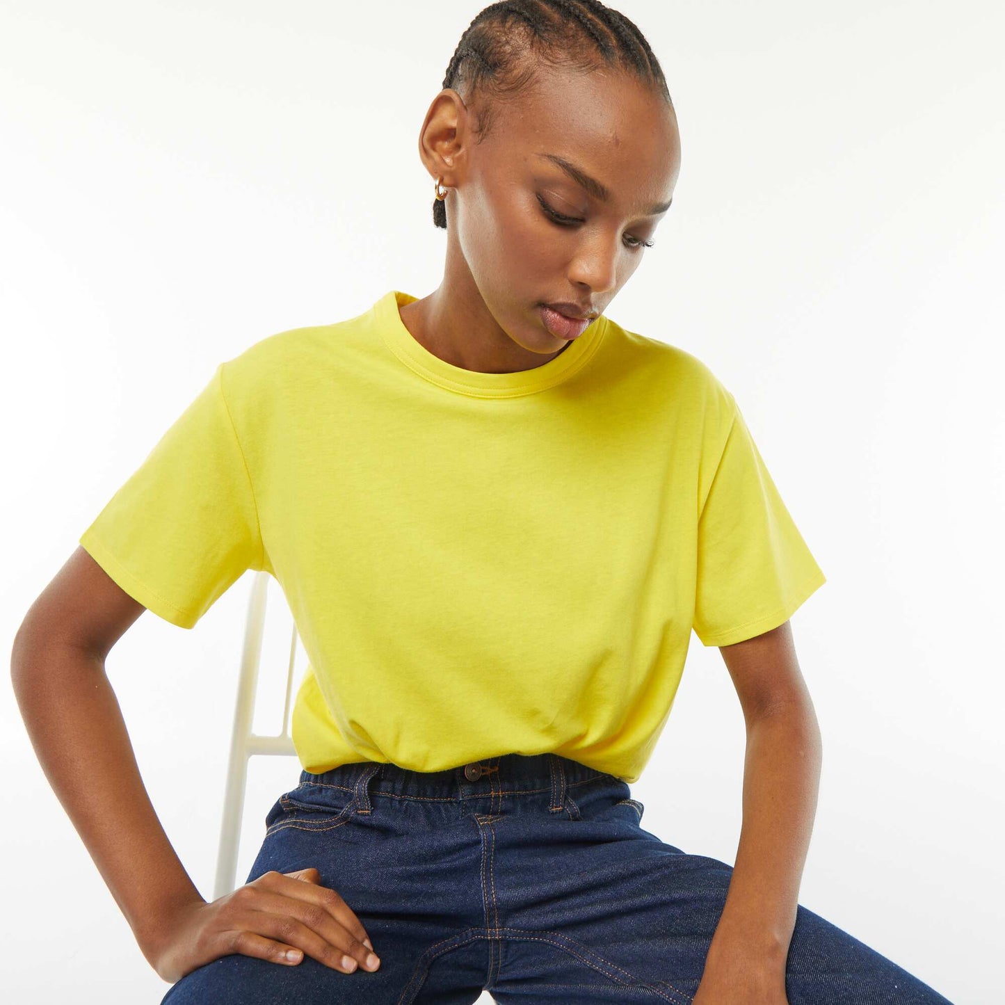 Tee-shirt basique manches courtes JAUNE