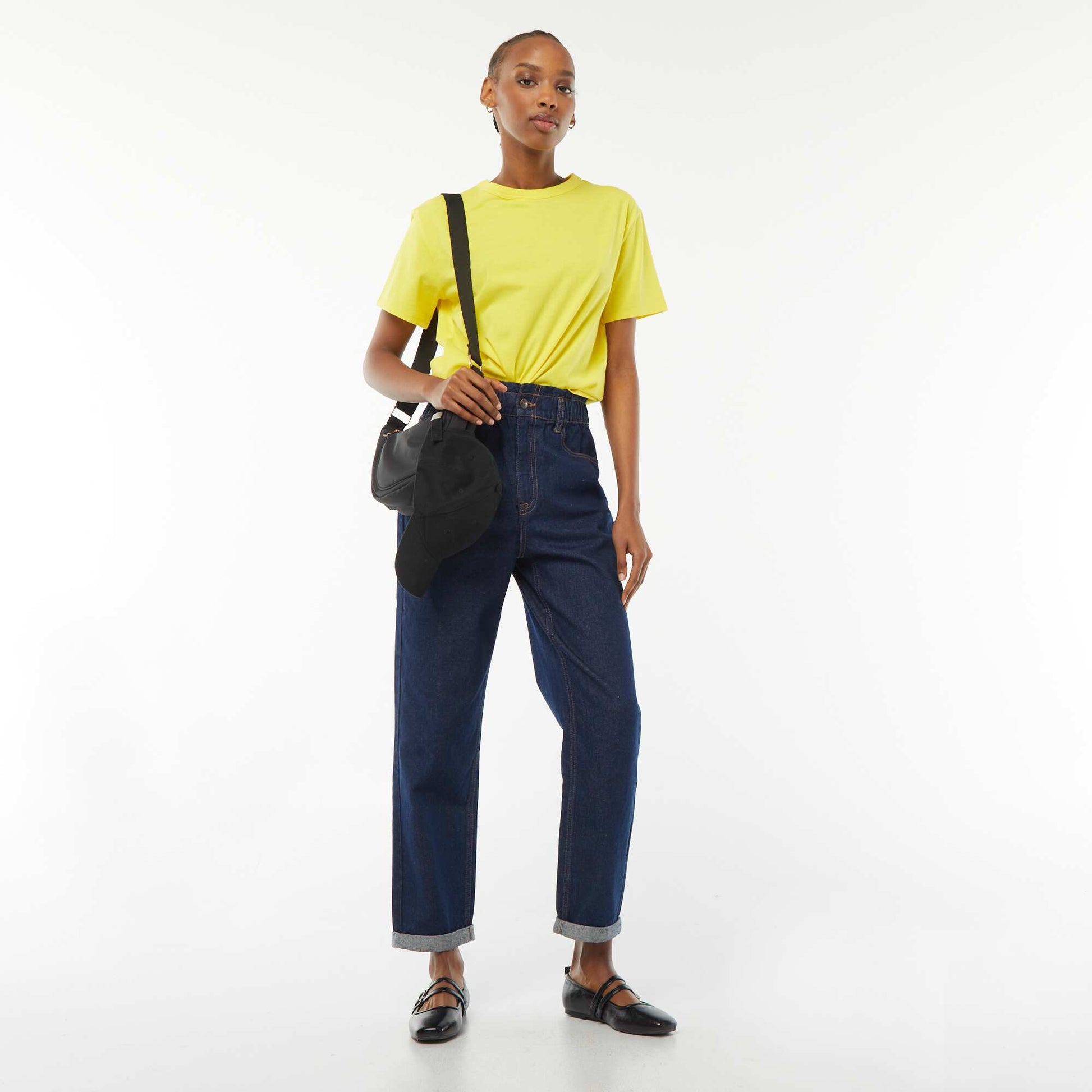 Tee-shirt basique manches courtes JAUNE
