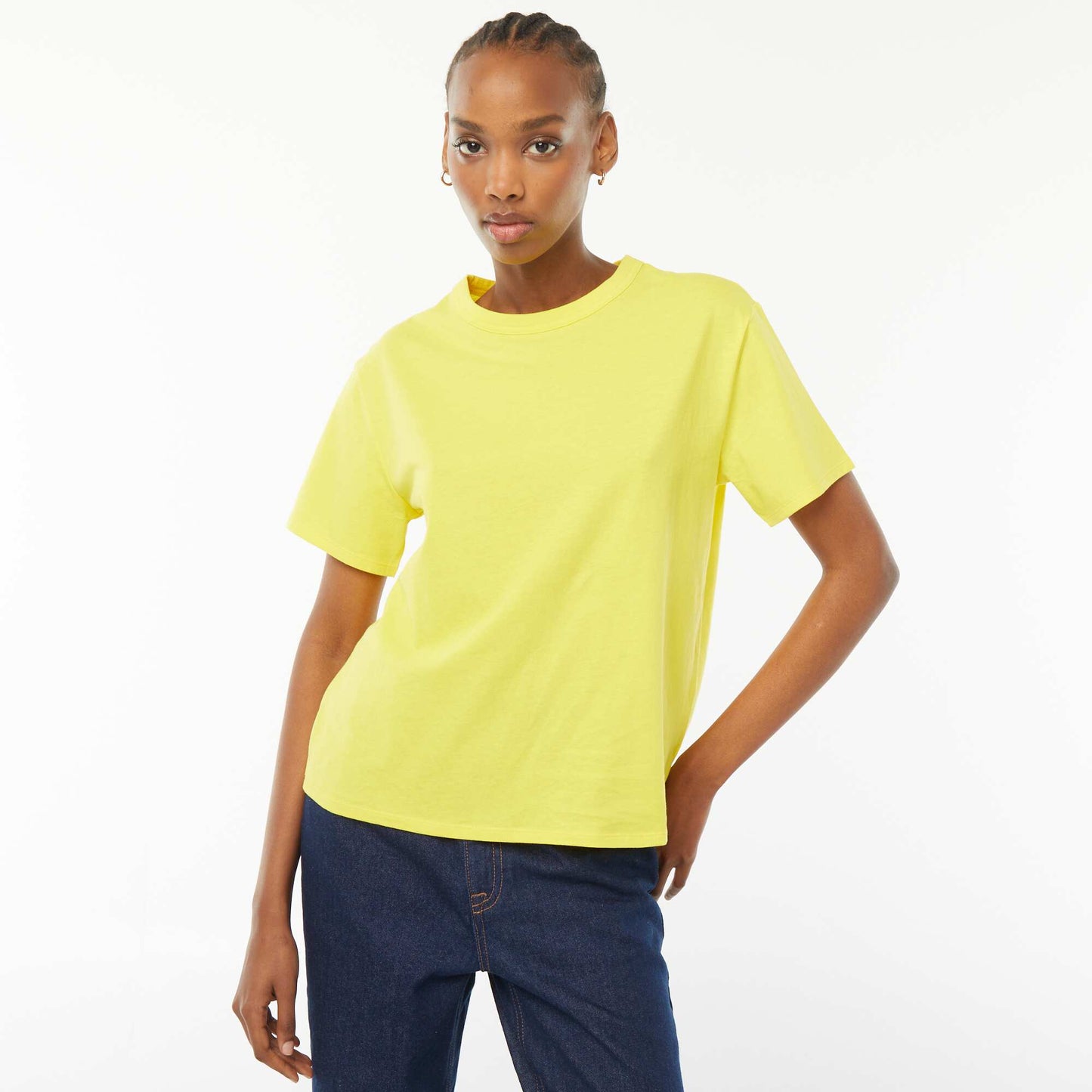 Tee-shirt basique manches courtes JAUNE