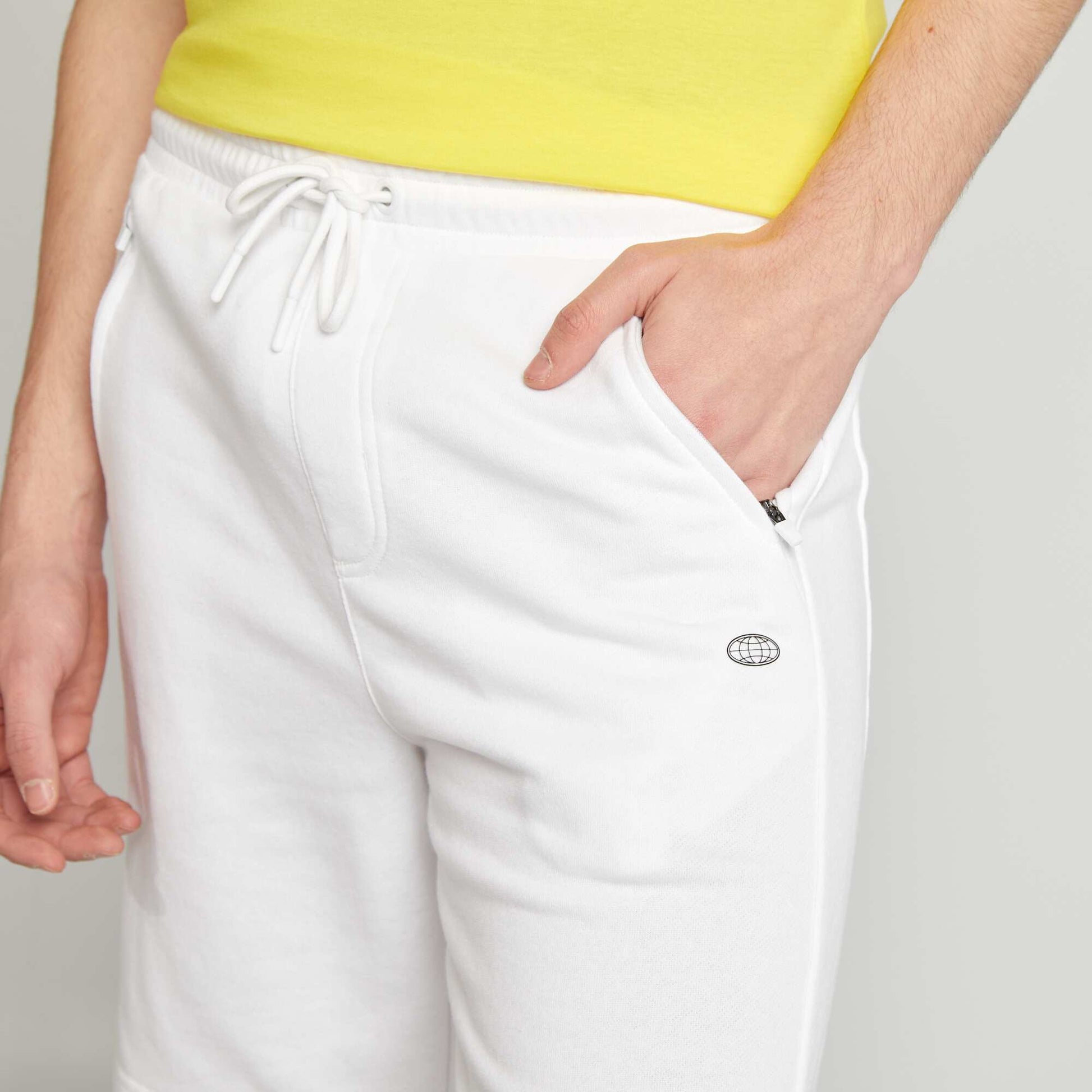 Short en molleton léger BLANC