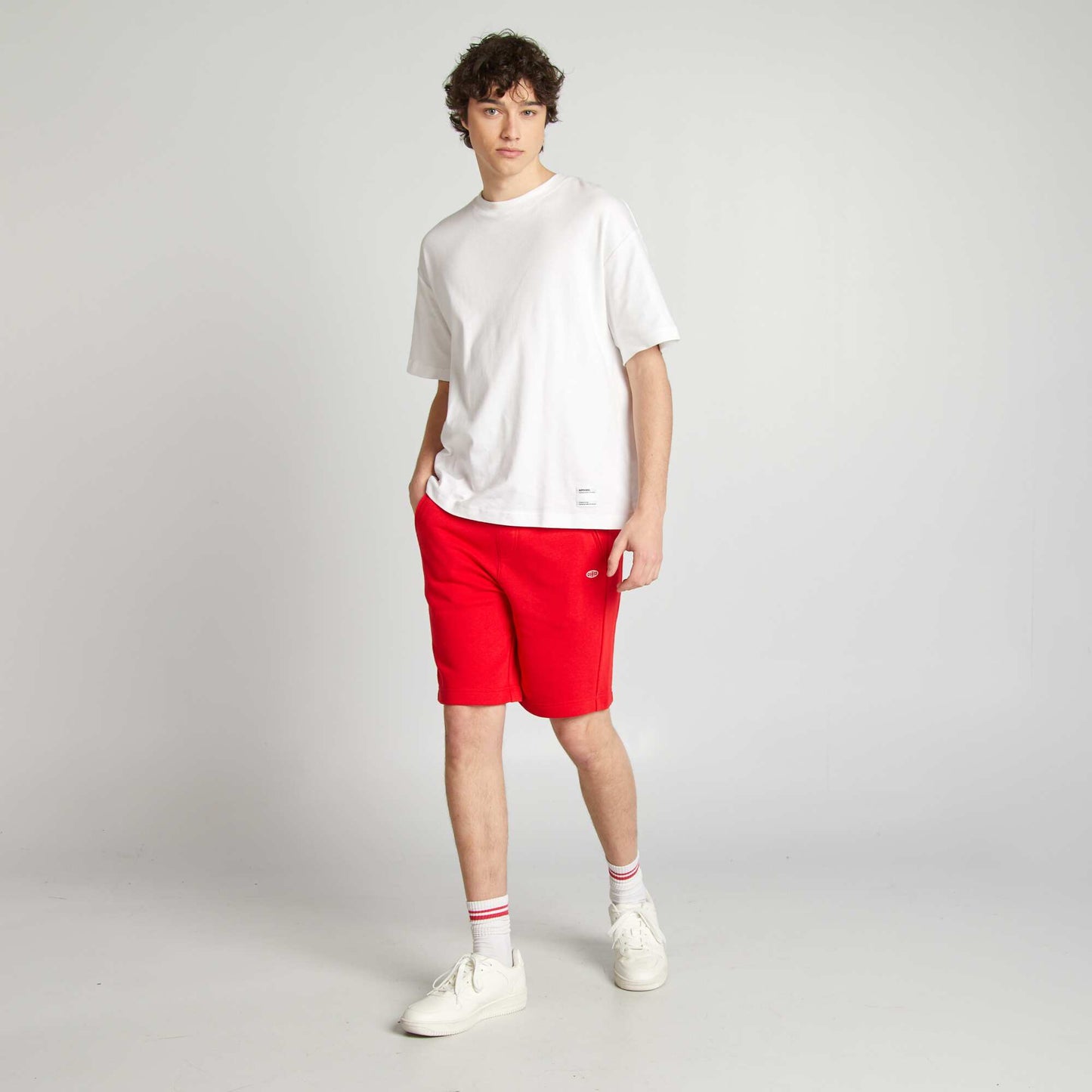 Short en molleton léger ROUGE