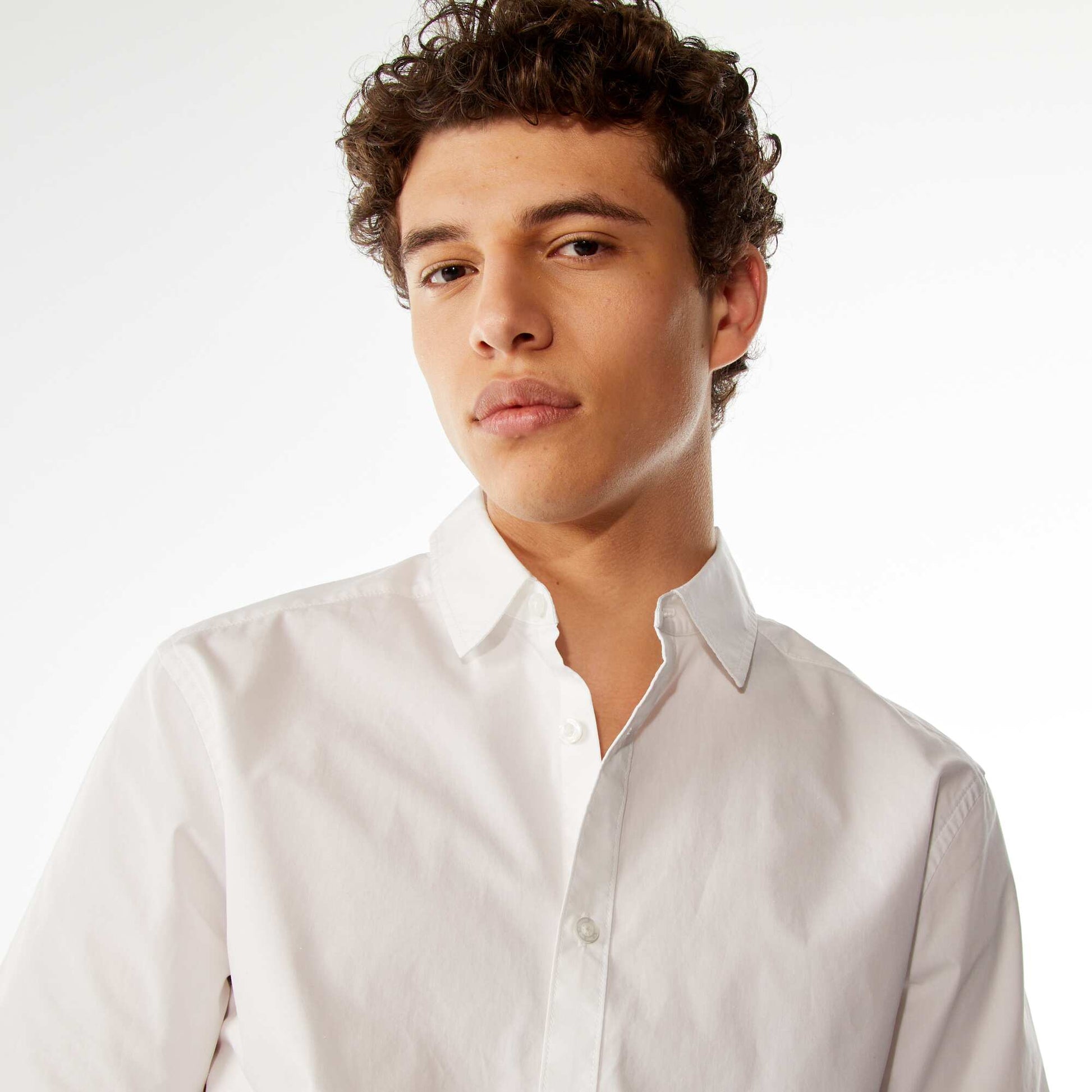 Chemise basique à manches courtes BLANC
