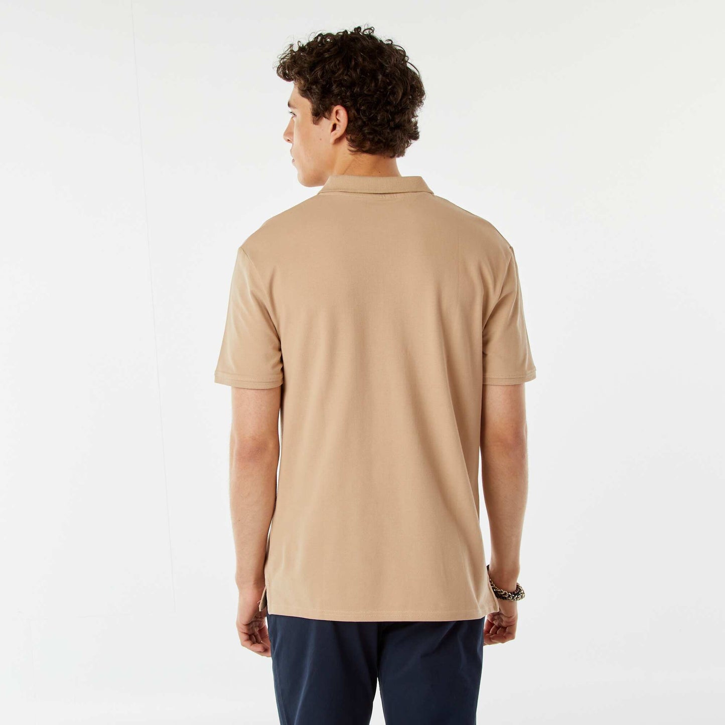 Polo basique en coton BEIGE
