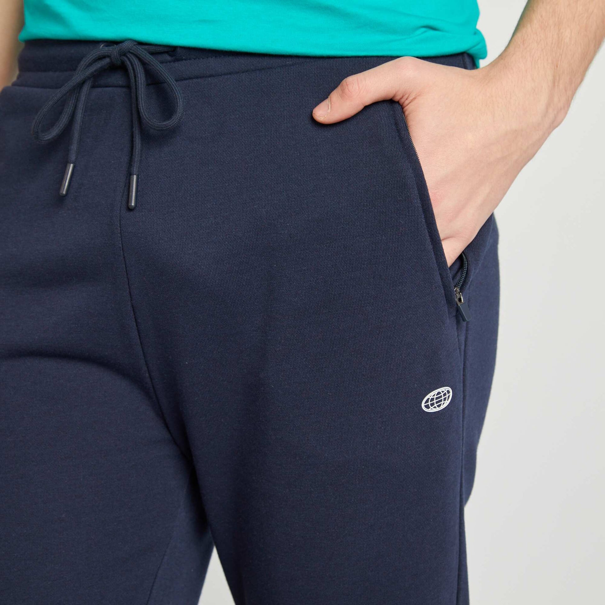Jogging uni en molleton fin MARINE