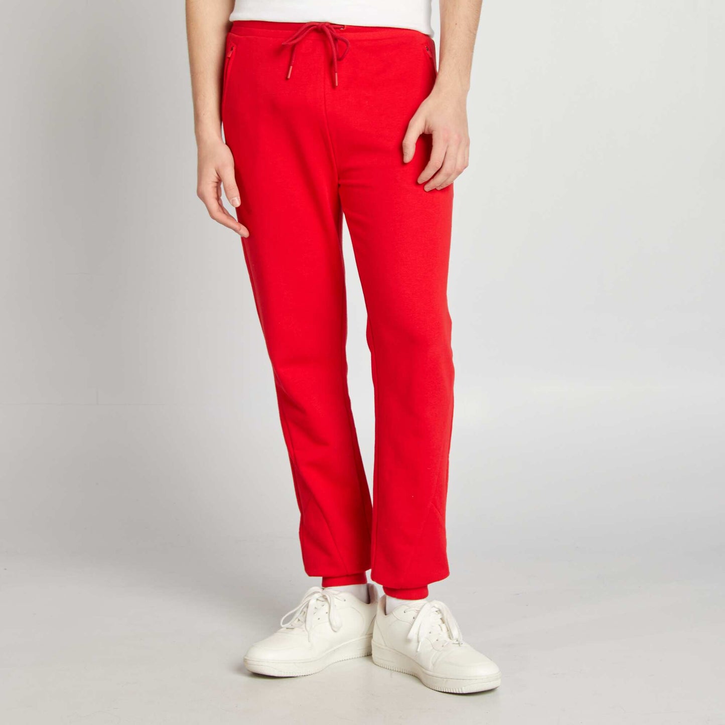Jogging uni en molleton fin ROUGE