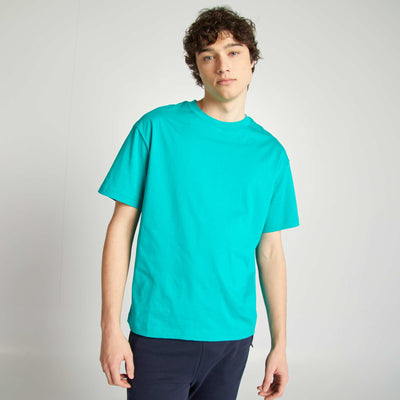 Tee-shirt en maille jersey uni manches courtes VERT