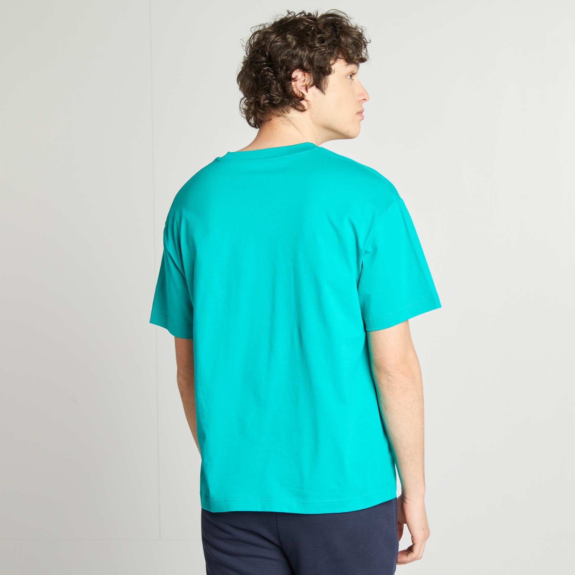 Tee-shirt en maille jersey uni manches courtes VERT