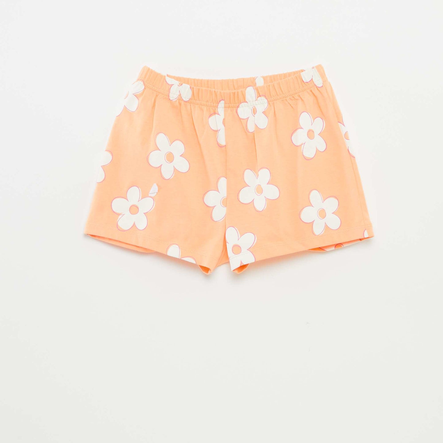 Pyjama court t-shirt + short avec imprimé - 2 pièces ORANGE