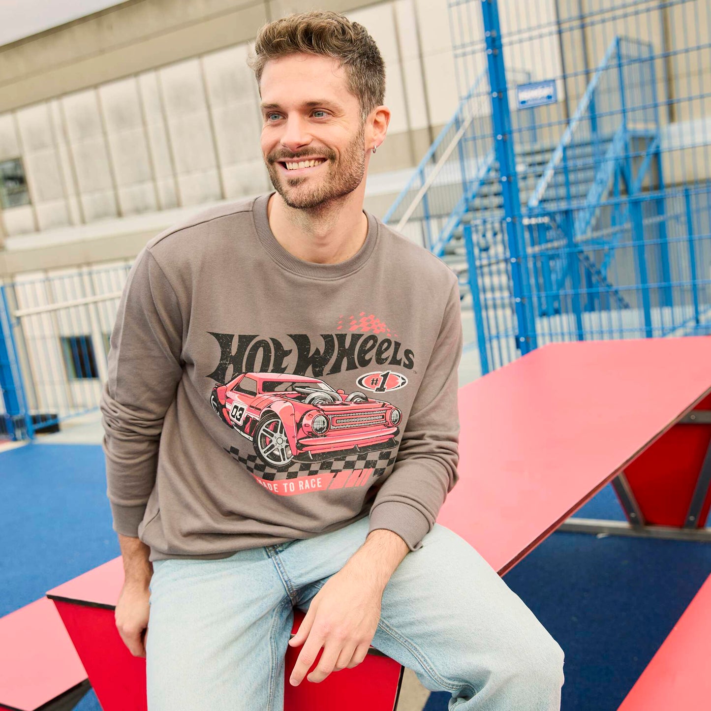 Sweat à col rond 'Hot Wheels' GRIS