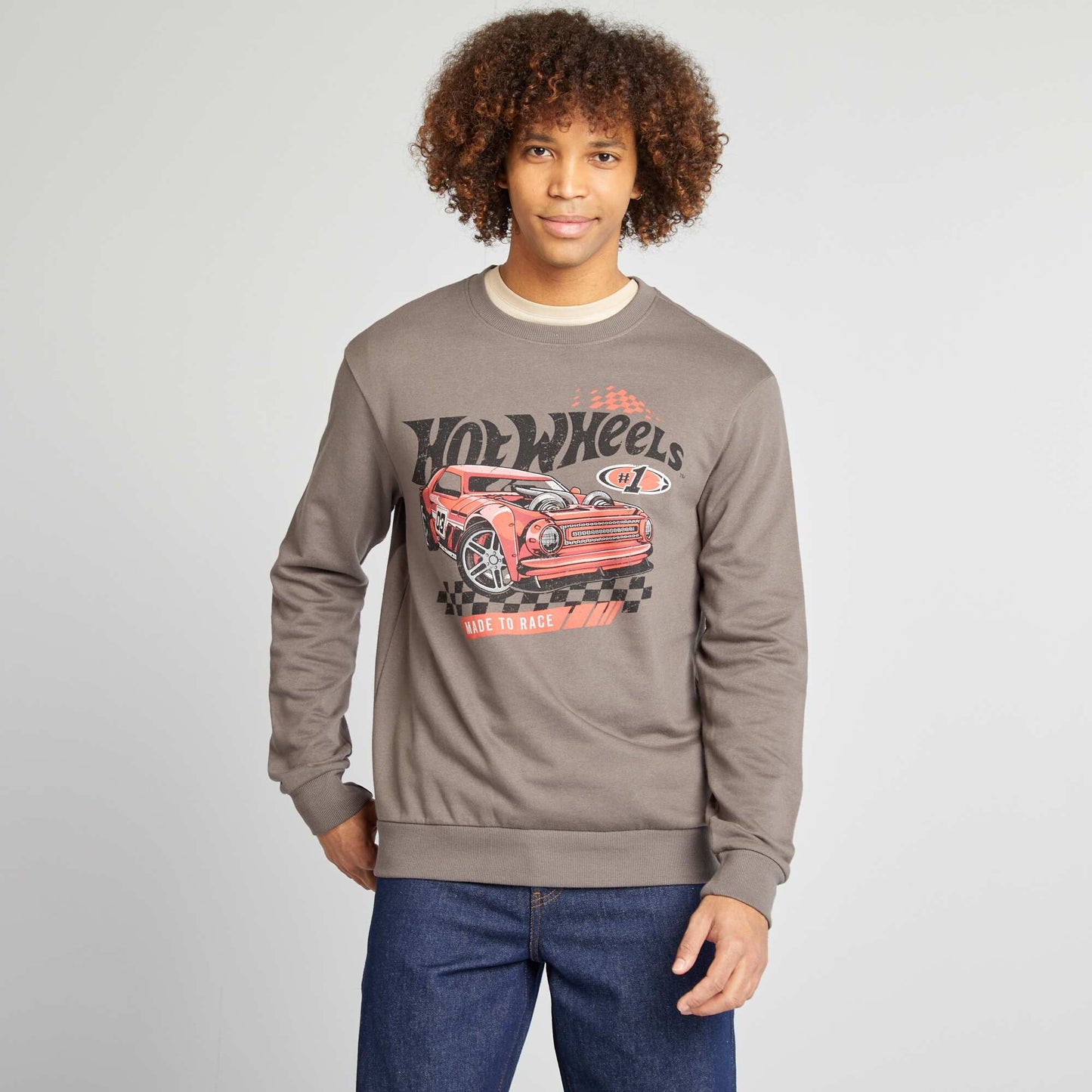 Sweat à col rond 'Hot Wheels' GRIS