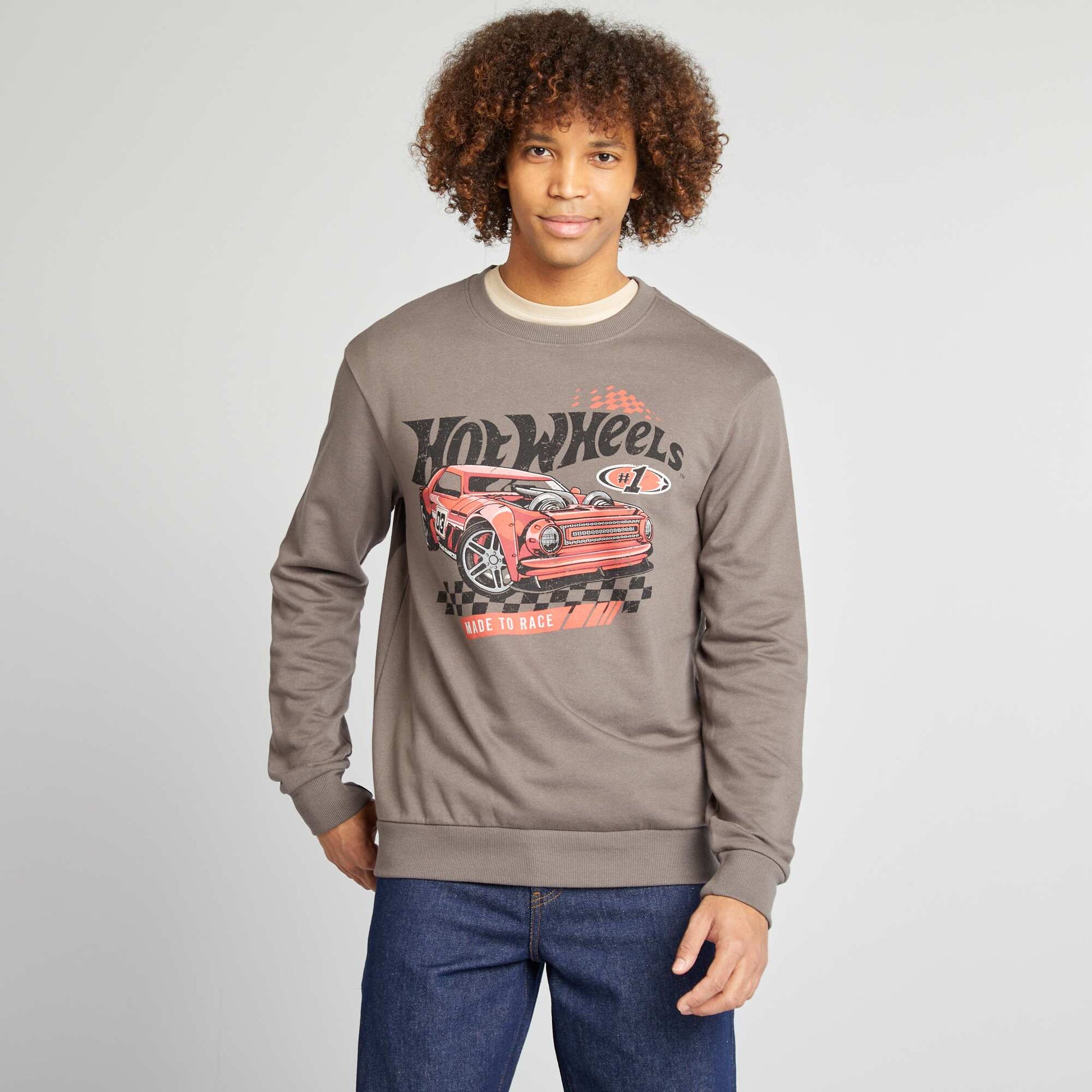 Sweat à col rond 'Hot Wheels' GRIS