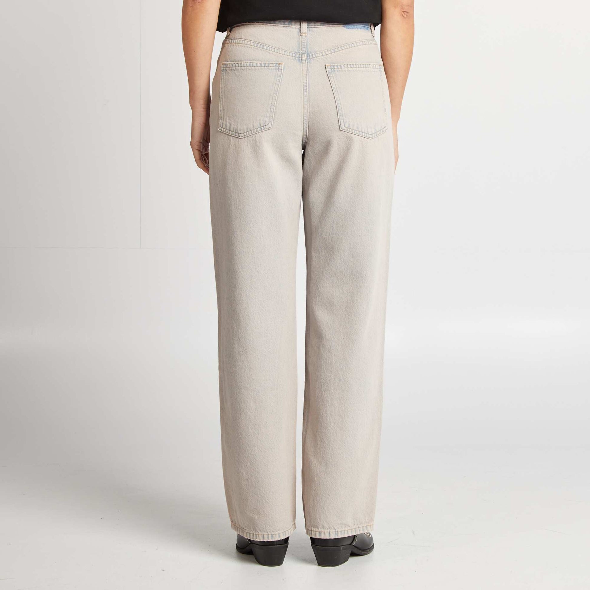 Jean large taille haute BLEU