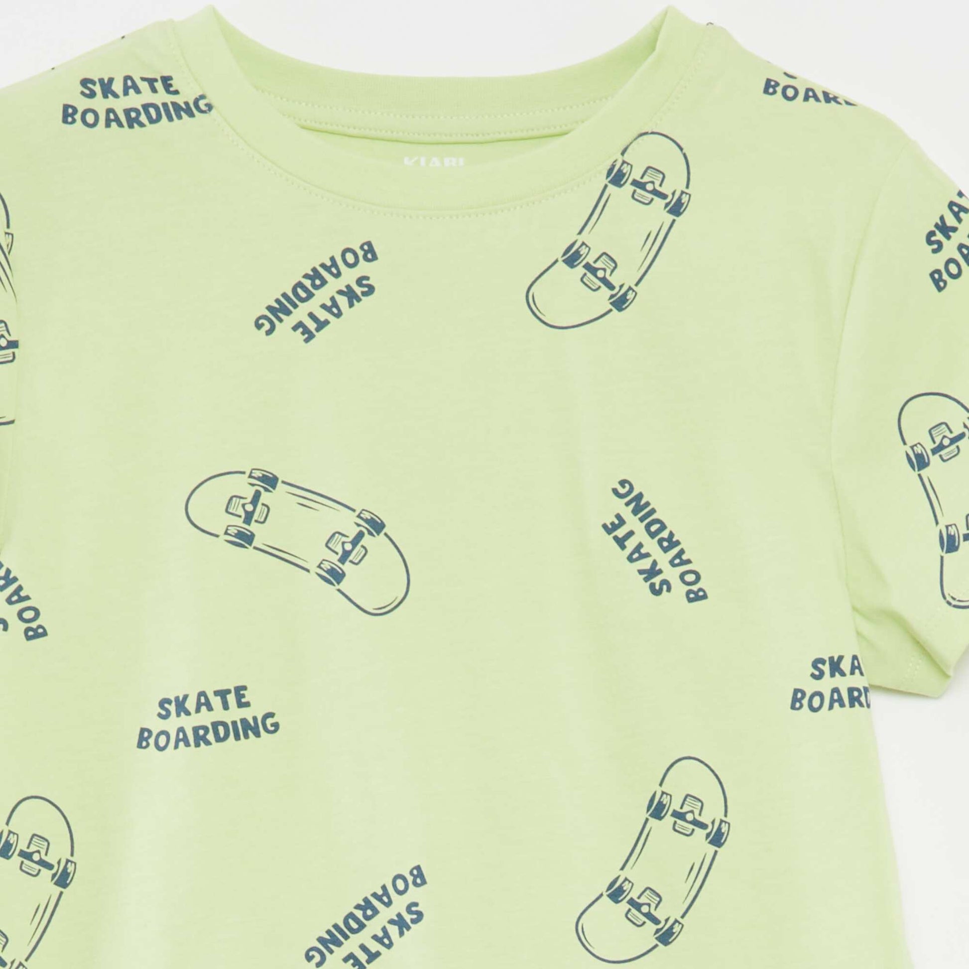 Pyjama court t-shirt + short avec imprimé - 2 pièces VERT