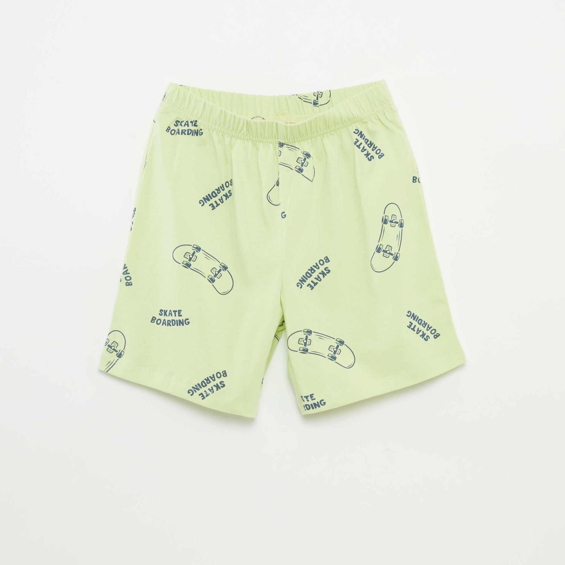 Pyjama court t-shirt + short avec imprimé - 2 pièces VERT