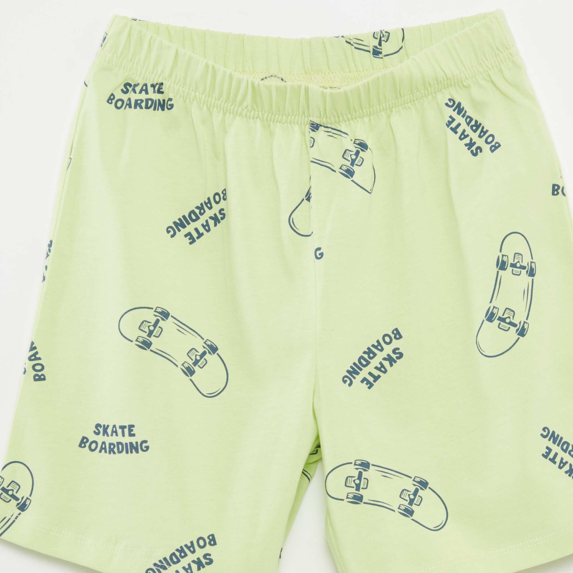 Pyjama court t-shirt + short avec imprimé - 2 pièces VERT