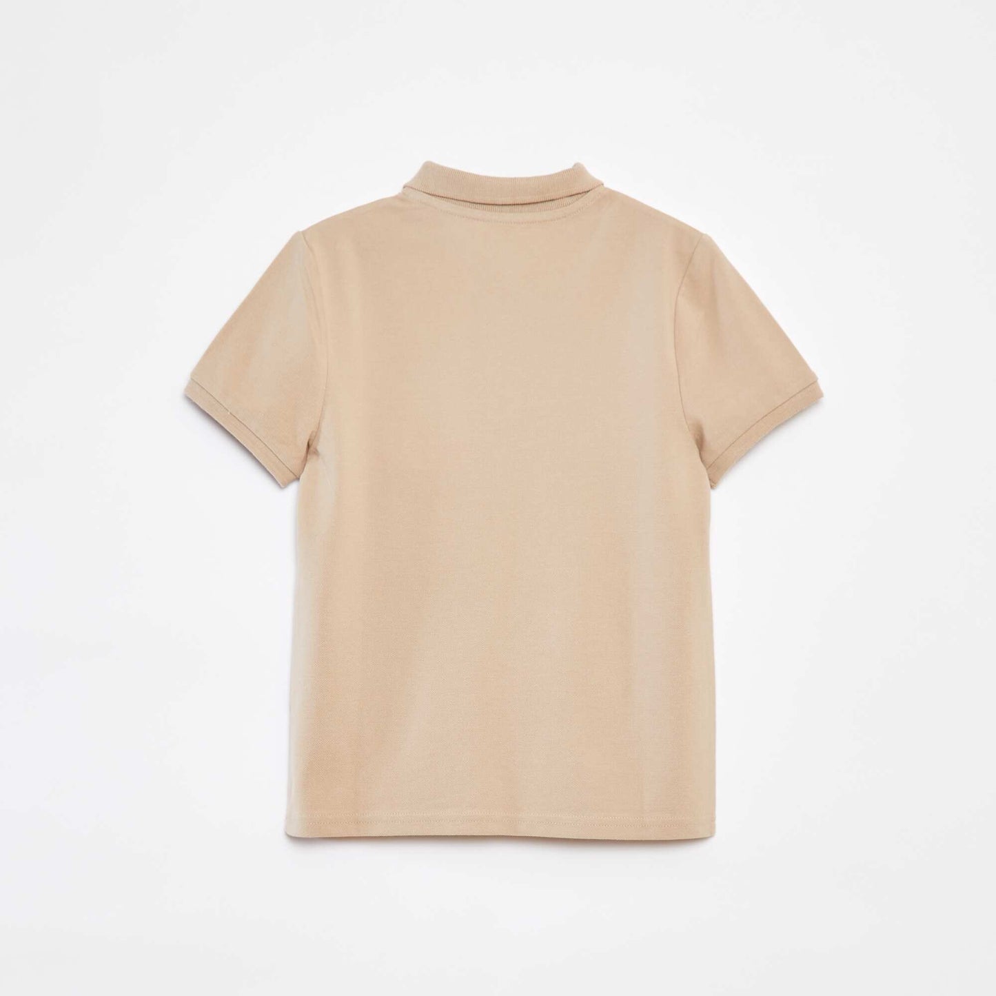 Polo uni en piqué de coton BEIGE
