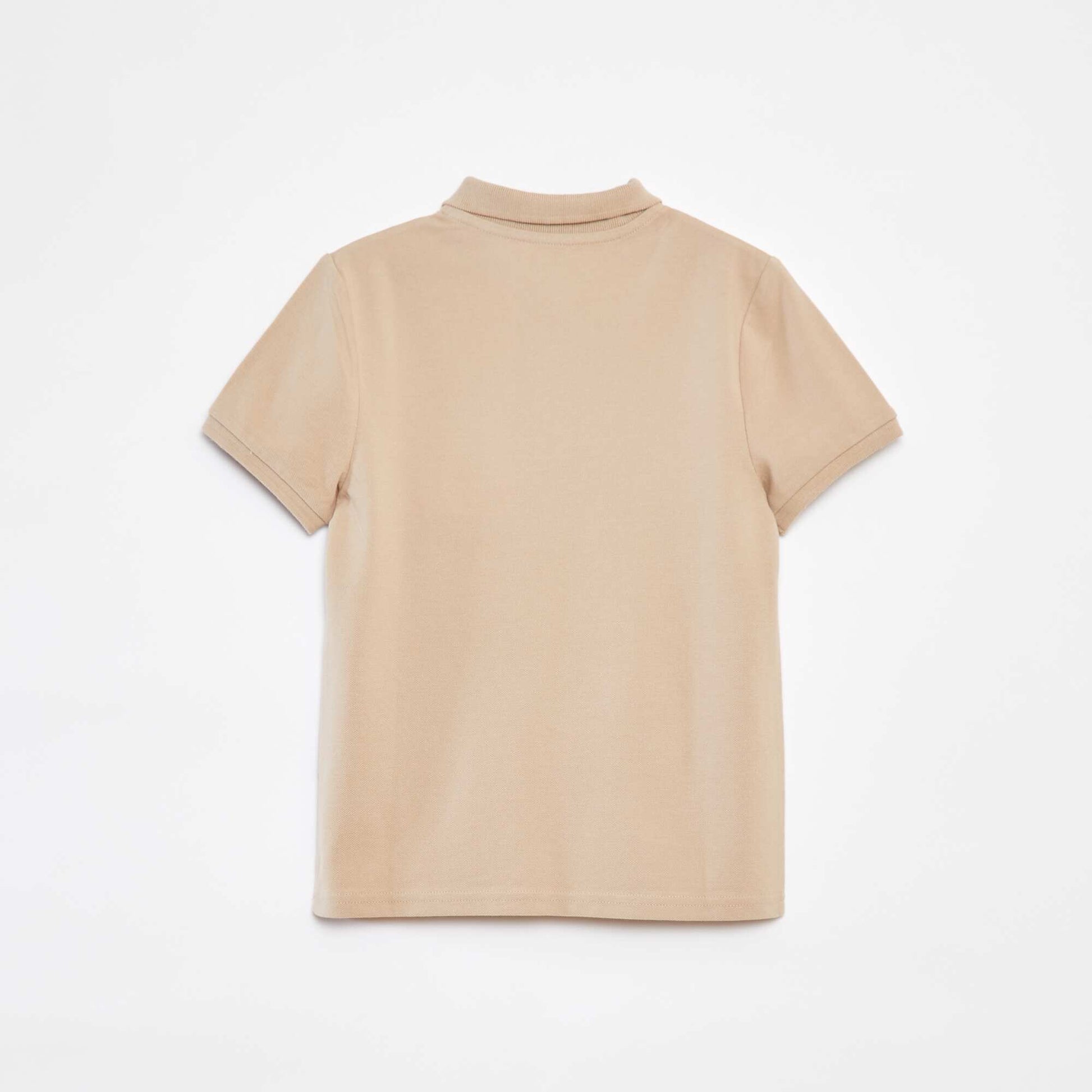 Polo uni en piqué de coton BEIGE