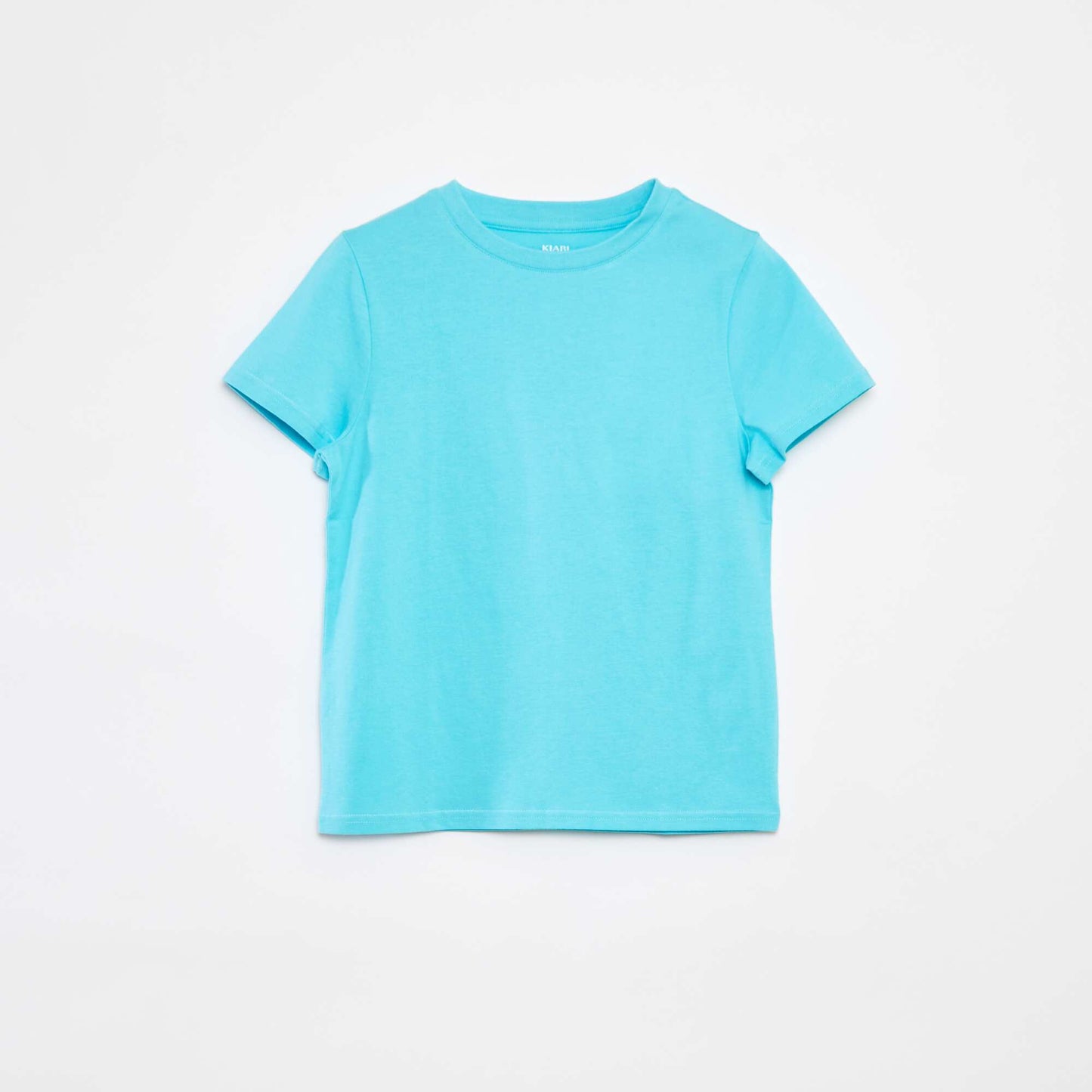 T-shirt uni à manches courtes BLEU