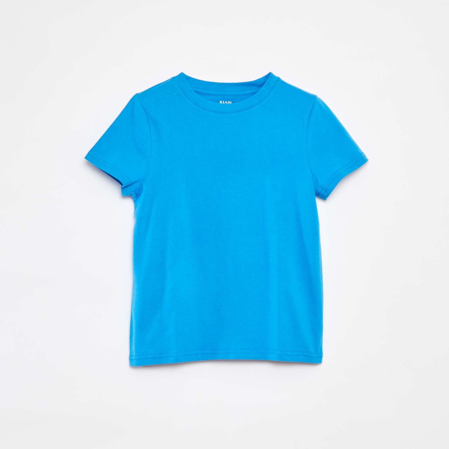 T-shirt uni à manches courtes BLEU