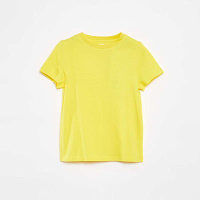 T-shirt uni à manches courtes JAUNE