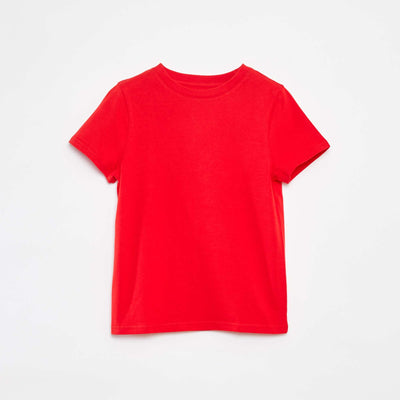 T-shirt uni à manches courtes ROUGE