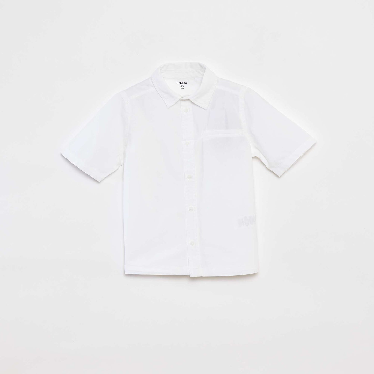 Chemise unie à manches courtes BLANC
