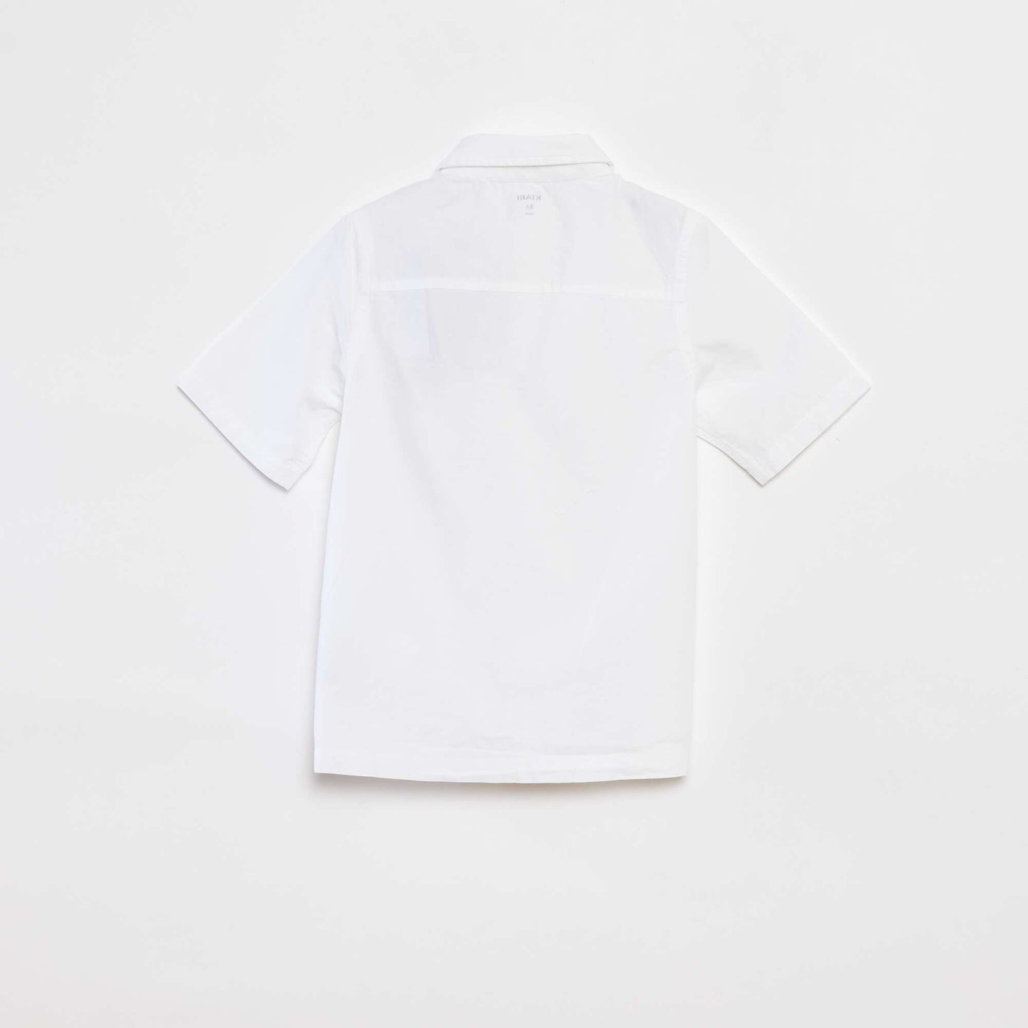 Chemise unie à manches courtes BLANC