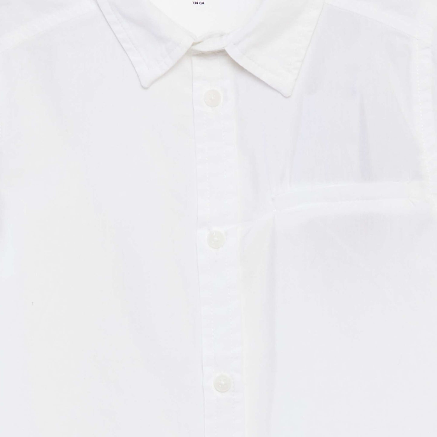Chemise unie à manches courtes BLANC