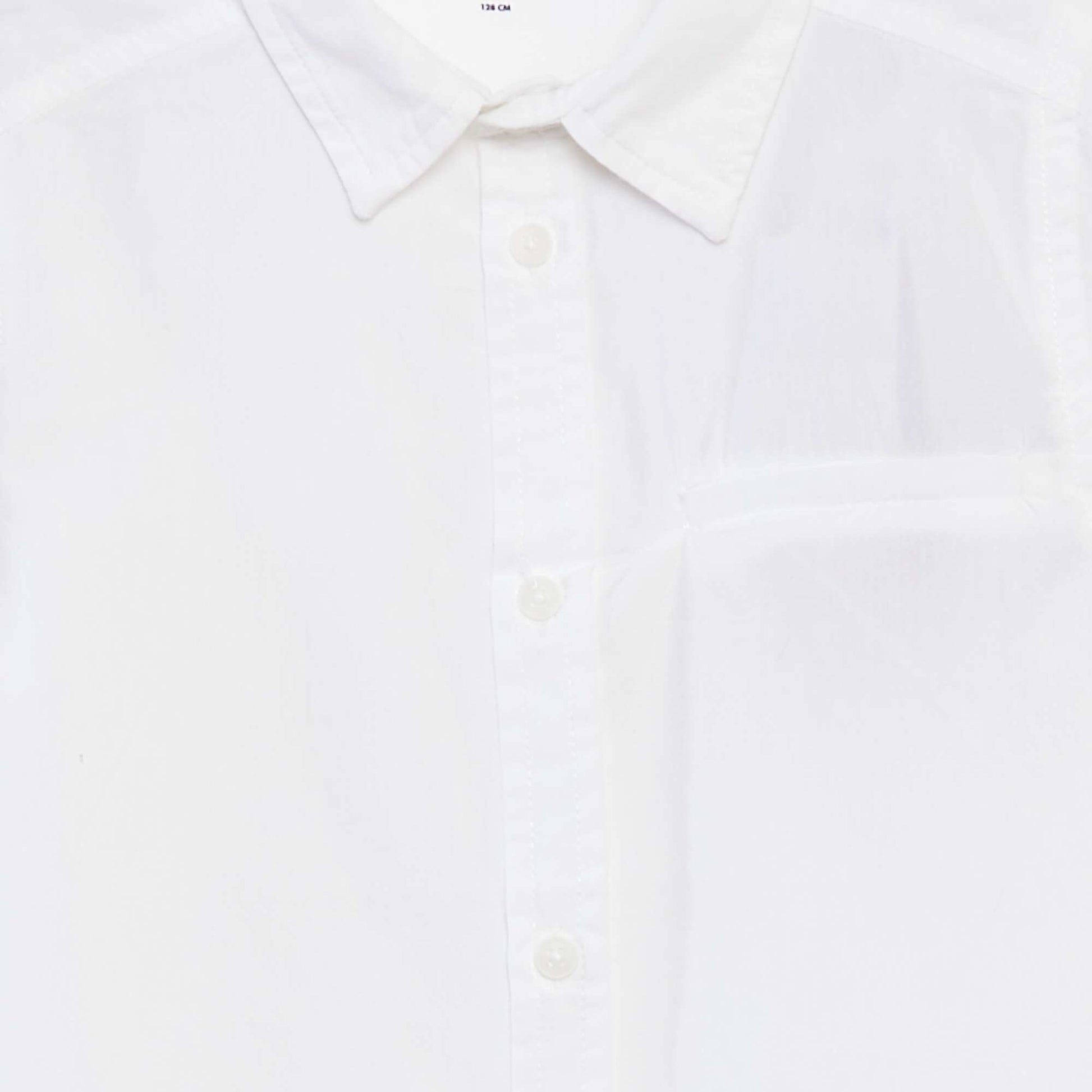 Chemise unie à manches courtes BLANC