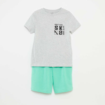 Ensemble t-shirt à manches courtes + short - 2 pièces BLANC
