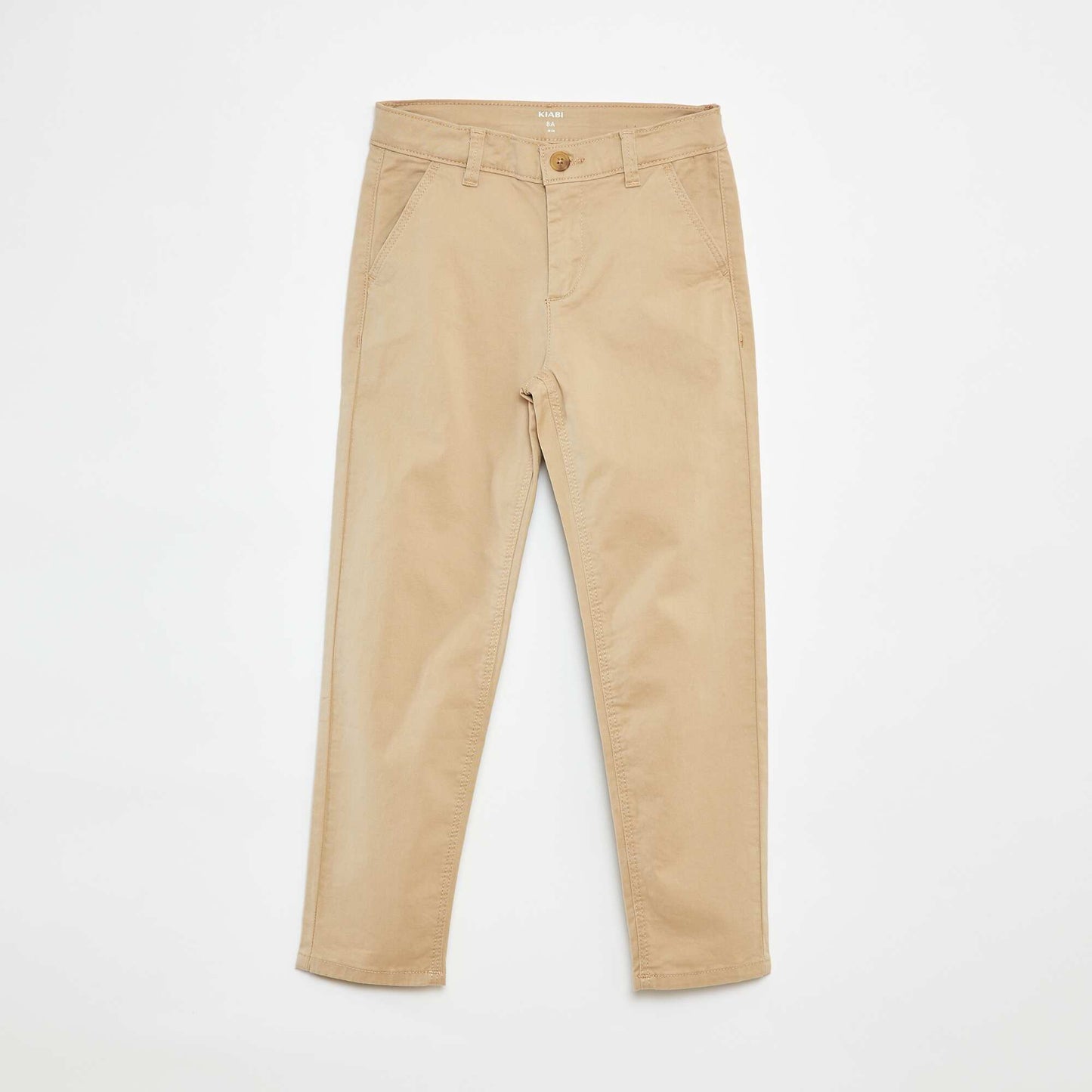 Pantalon chino slim uni BEIGE