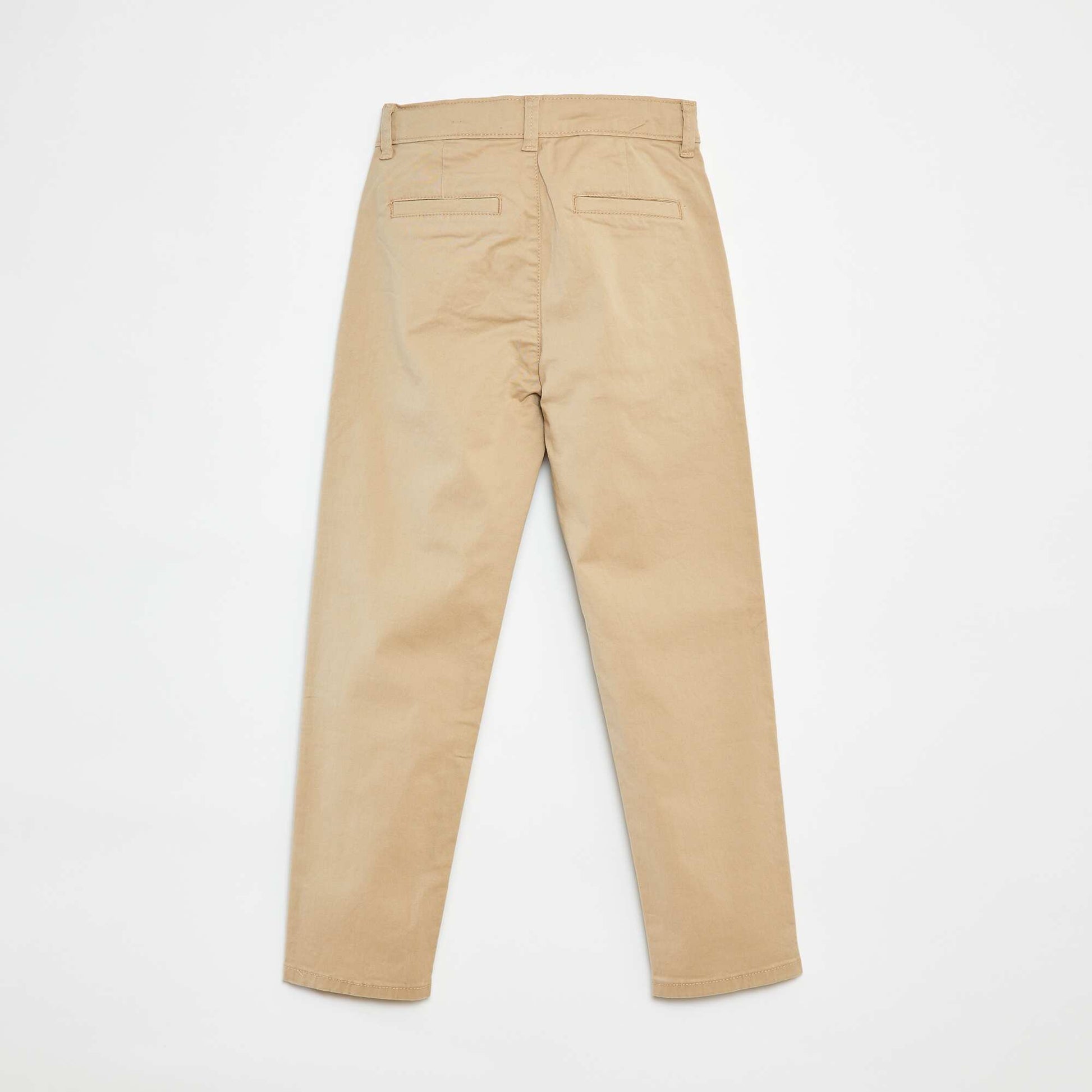 Pantalon chino slim uni BEIGE