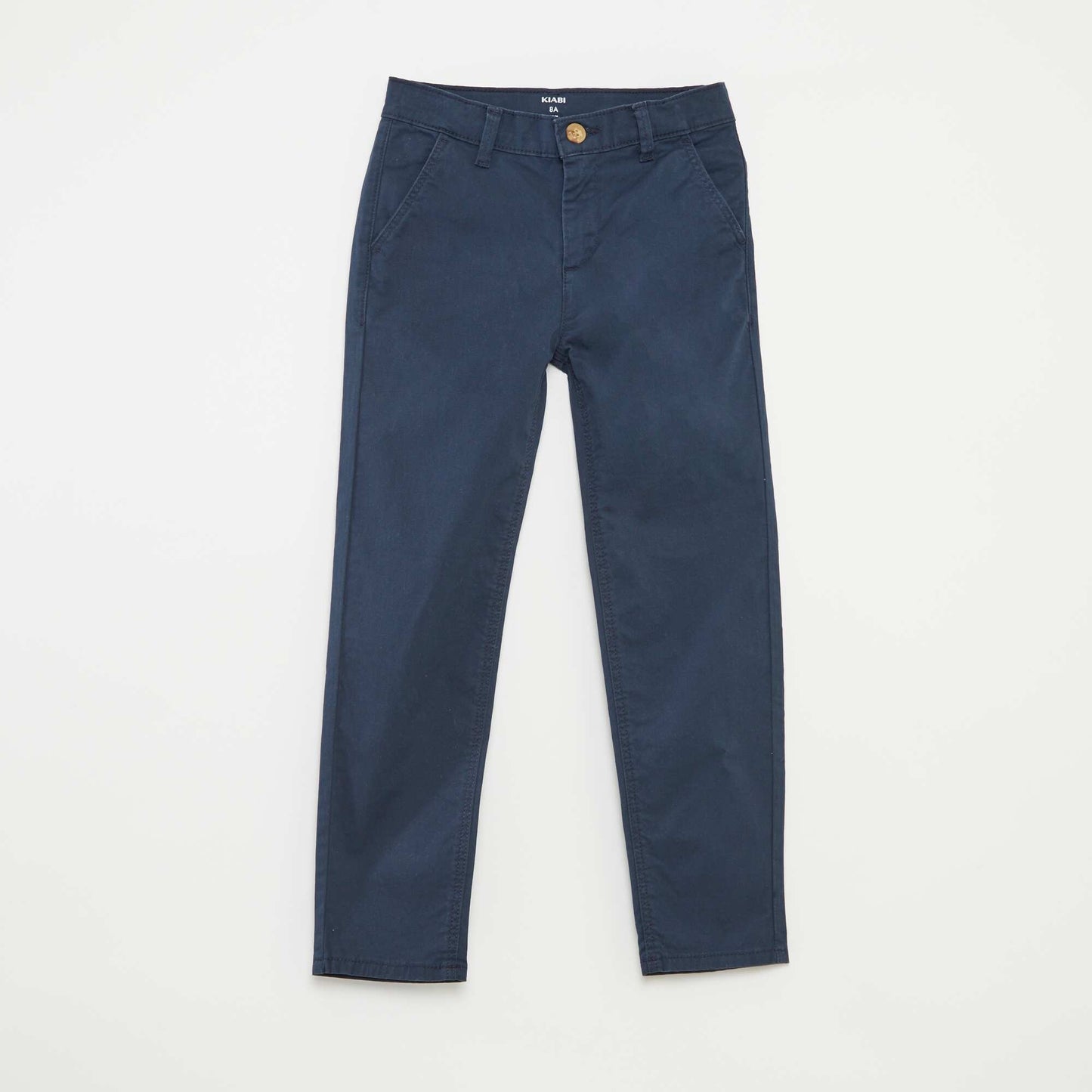 Pantalon chino slim uni BLEU