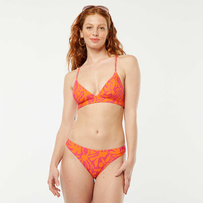 Culotte de bain imprimé feuillage ROSE/ORANGE