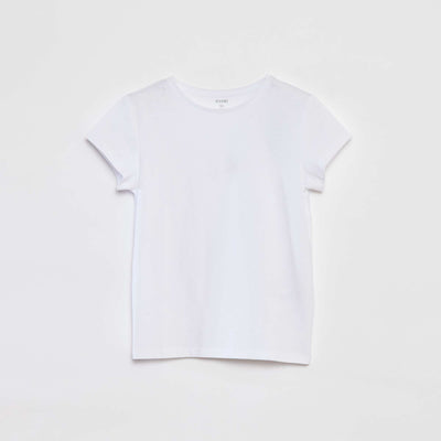 T-shirt en maille jersey manches courtes BLANC