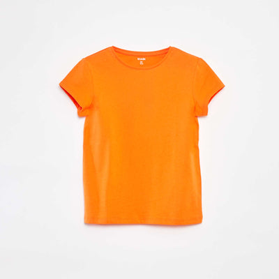 T-shirt en maille jersey manches courtes ORANGE