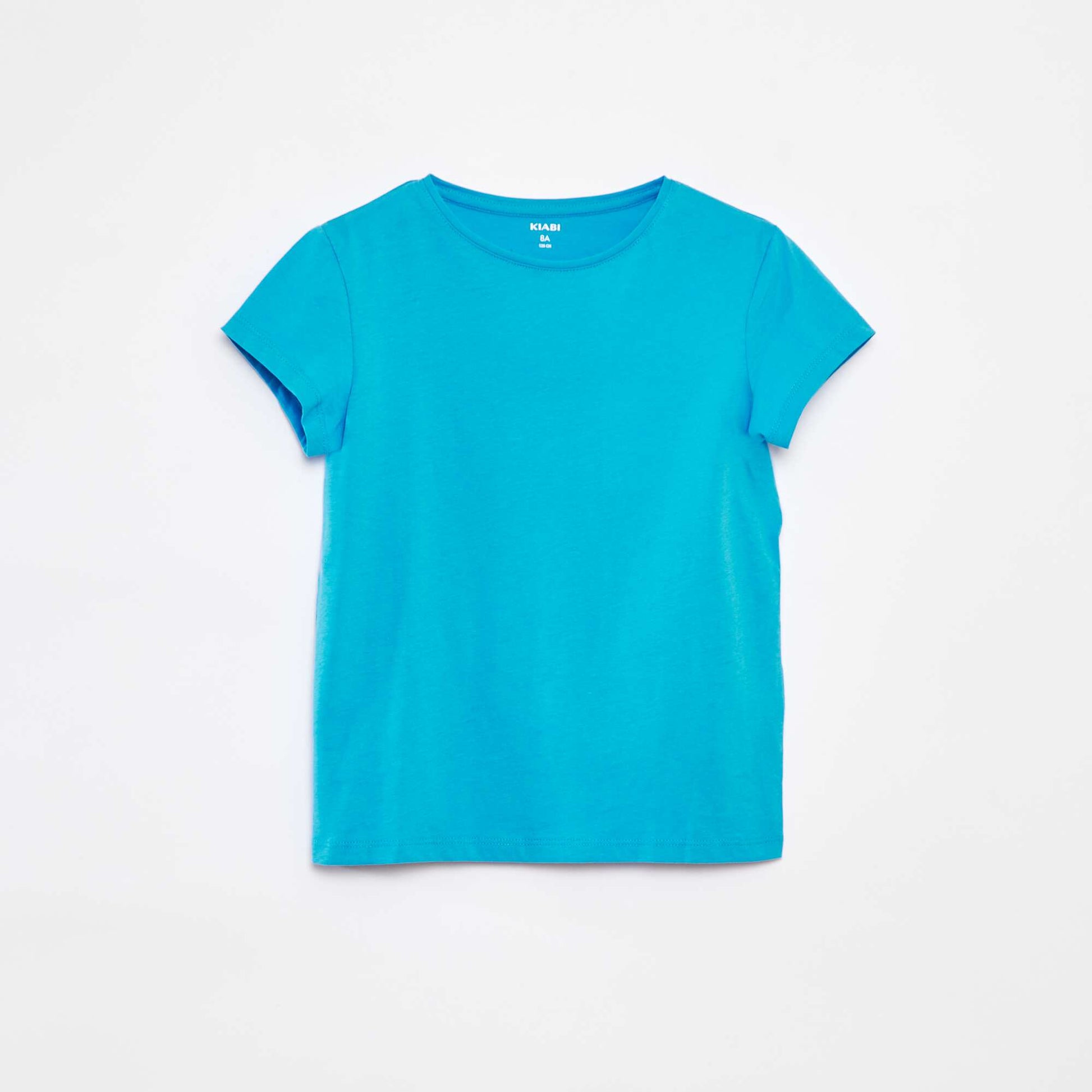 T-shirt en maille jersey manches courtes BLEU