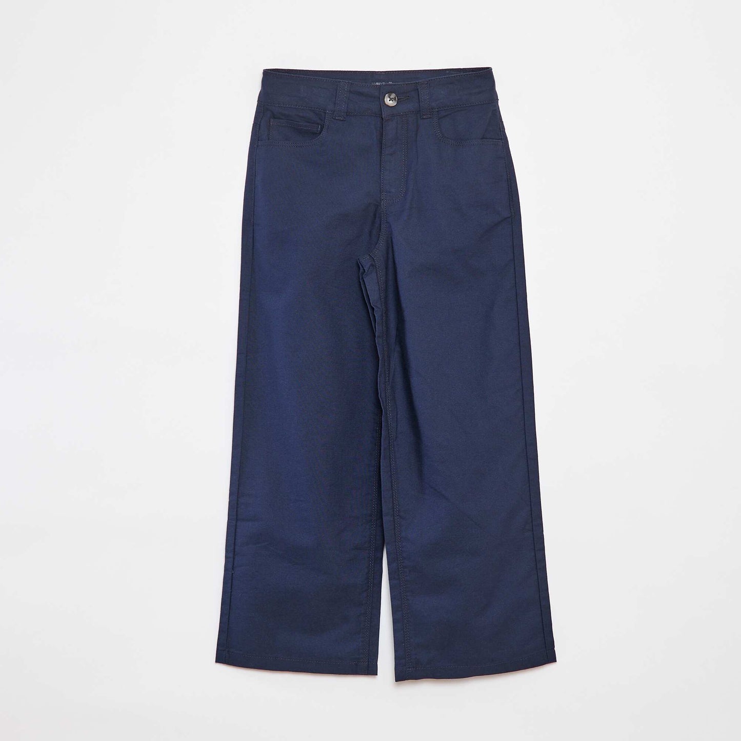 Pantalon en oxford wide leg  / coupe large BLEU