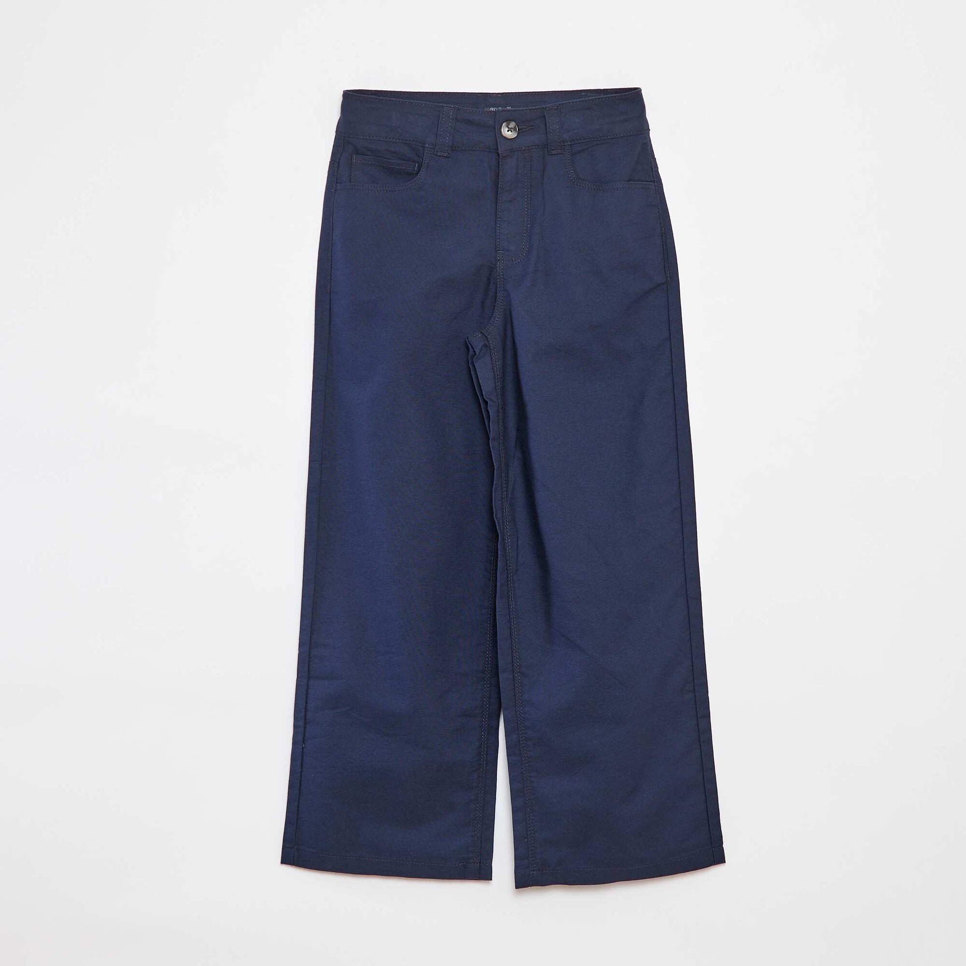 Pantalon en oxford wide leg  / coupe large BLEU