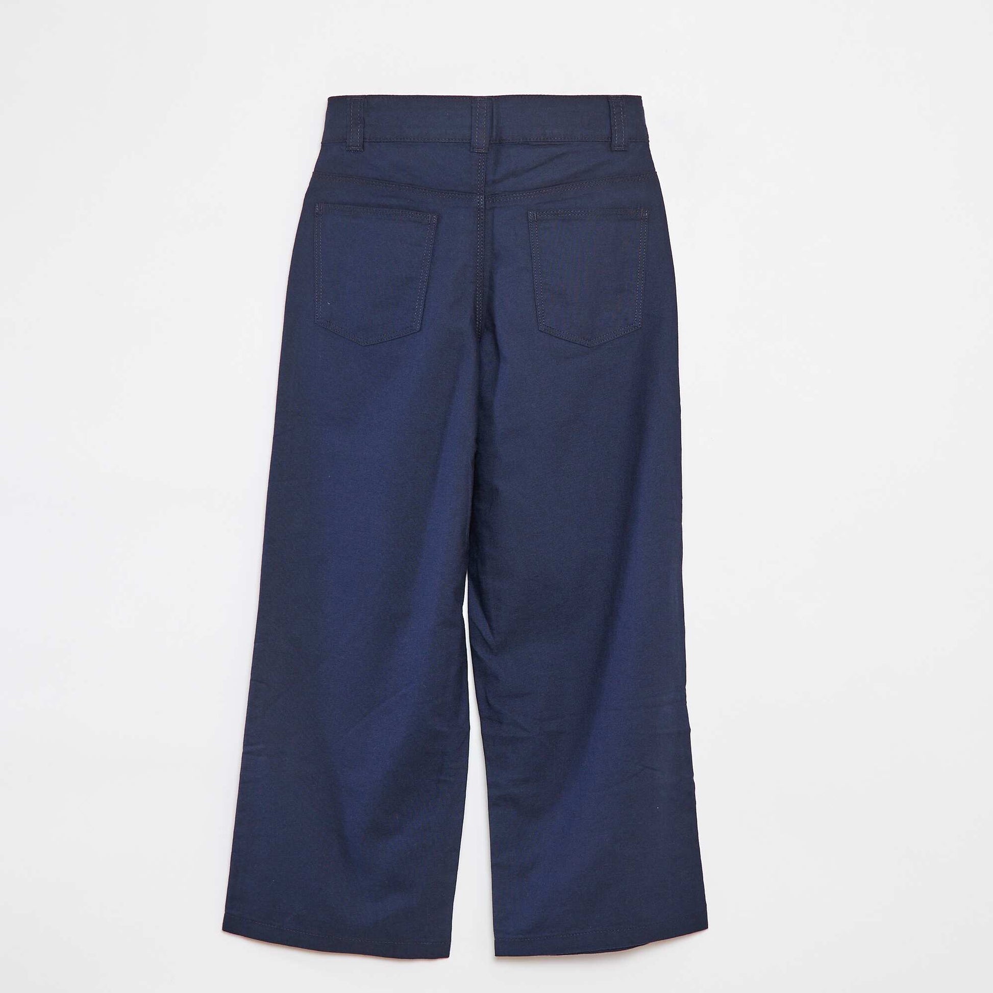 Pantalon en oxford wide leg  / coupe large BLEU