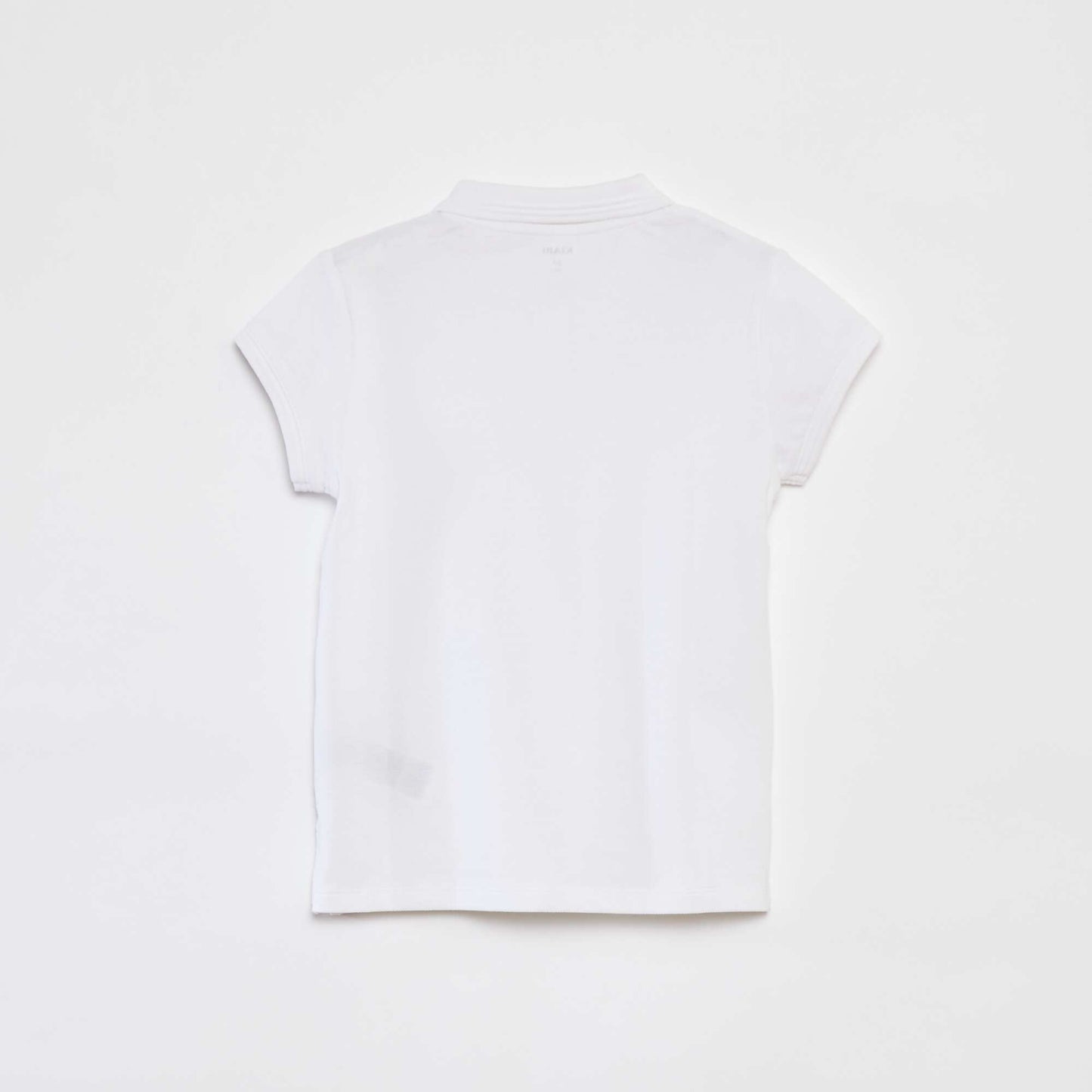 Polo uni en piqué de coton avec manches courtes BLANC