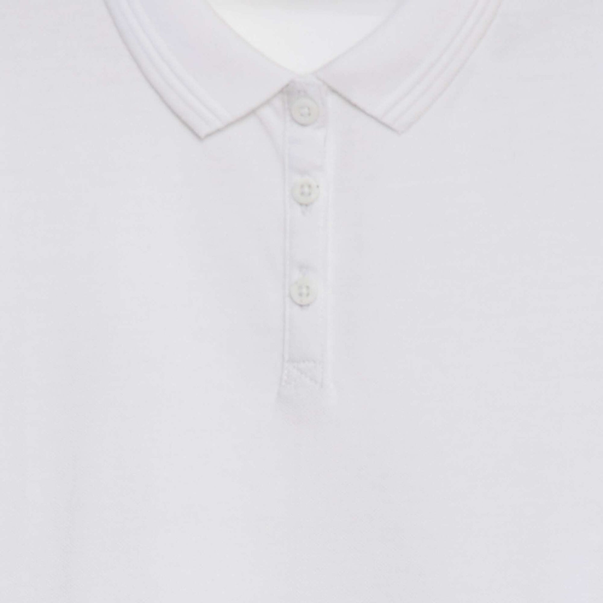 Polo uni en piqué de coton avec manches courtes BLANC